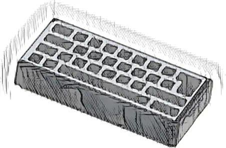 Tile 1 x 2 with Computer Keyboard Blank Keys Pattern