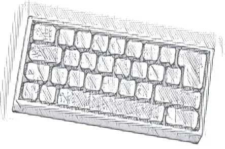 Tile 1 x 2 with Computer Keyboard Blank Keys Pattern