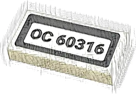 Tile 1 x 2 with 'OC 60316' Pattern (Sticker) - Set 60316