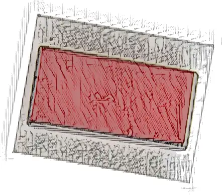 Tile 1 x 2 with Red Surface Pattern