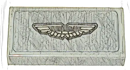 Tile 1 x 2 with Silver and Black Aston Martin Logo Pattern (Sticker) - Set 76911