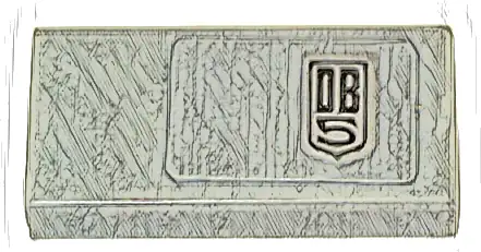 Tile 1 x 2 with Silver and Black Aston Martin 'DB5' Logo Pattern (Sticker) - Set 76911