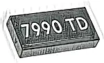 Część LEGO® 3069pb1225 Płytka 1 x 2 z białym napisem '7990 TD' czcionka typ 2, wzór (naklejka) - zestaw 76424