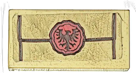 Tile 1 x 2 with Envelope with Red Wax Seal with Falcon Imprint Pattern (Sticker) - Set 10332