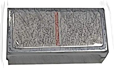 Tile 1 x 2 with Dark Red Line Pattern (Sticker) - Set 76907