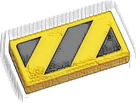 Tile 1 x 2 with Black Danger Stripes Pattern (Sticker) - Sets 60428 / 60441