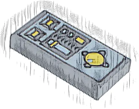 Tile 1 x 2 with Vehicle Control Panel Pattern