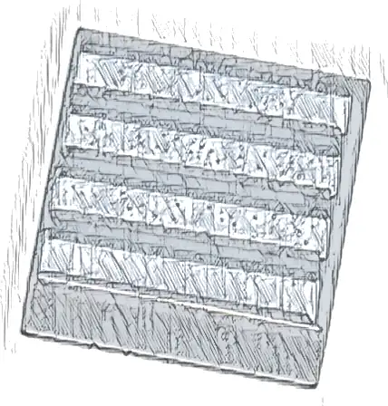 Tile 1 x 1 with 4 White Stripes Pattern