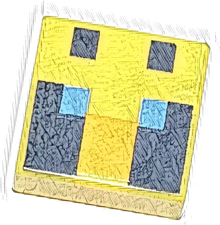 Tile 1 x 1 with Passive Bee Eyes Minecraft Pixelated Pattern