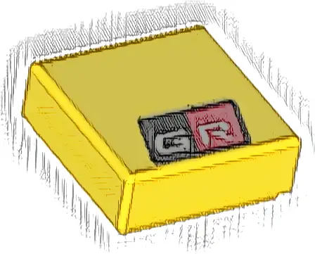 Tile 1 x 1 with Silver 'GR' on Black and Red Background Pattern