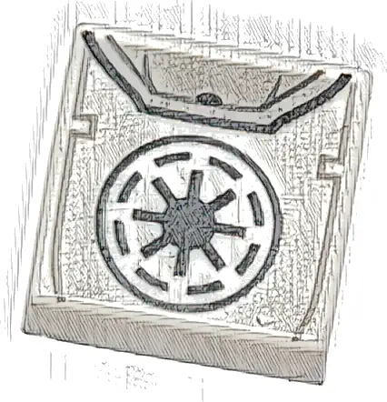 Tile 1 x 1 with Black SW Galactic Republic Symbol Backpack Pattern