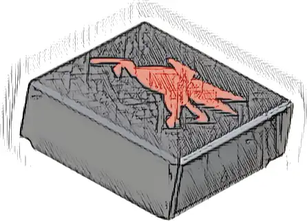 Tile 1 x 1 with Red Mobil Pegasus Logo Model Left Side