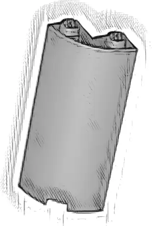 Cylinder Quarter 2 x 2 x 5 with 1 x 1 Cutout