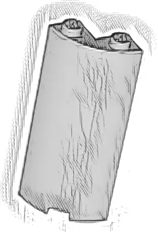 Cylinder Quarter 2 x 2 x 5 with 1 x 1 Cutout