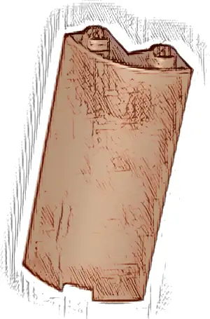 Cylinder Quarter 2 x 2 x 5 with 1 x 1 Cutout