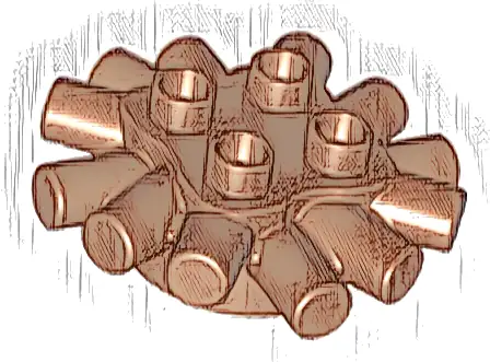Duplo, Brick Round 2 x 2 with Radiating Bars