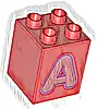 Część LEGO® 31110pb144 Duplo, Klocek 2 x 2 x 2 z Koralową Wielką Literą A z Lawendową Obwódką, Wzór
