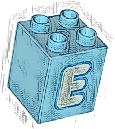 Duplo, Brick 2 x 2 x 2 with Light Aqua Capital Letter E with Dark Azure Outline Pattern