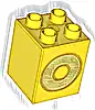 Część LEGO® 31110pb157 Duplo, Klocek 2 x 2 x 2 z Jasnożółtą Wielką Literą O z Jasnopomarańczową Obwódką, Wzór