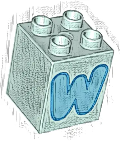 Duplo, Brick 2 x 2 x 2 with Medium Azure Capital Letter W with Dark Azure Outline Pattern
