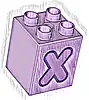 Część LEGO® 31110pb167 Duplo, Klocek 2 x 2 x 2 z Lawendową Wielką Literą X z Ciemnofioletową Obwódką, Wzór
