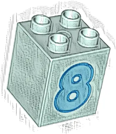 Duplo, Brick 2 x 2 x 2 with Medium Azure Number 8 with Dark Azure Outline Pattern