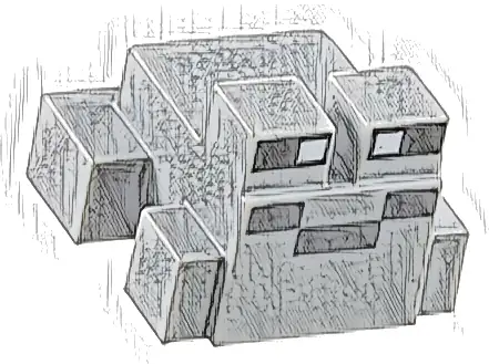 Minecraft Frog with Black and White Eyes, Dark Bluish Gray Mouth Pattern