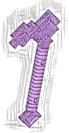 Minifigure, Utensil Hoe, Pixelated (Minecraft)