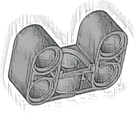 Technic, Liftarm, Modified U-Shape Thick 2 x 3 Perpendicular