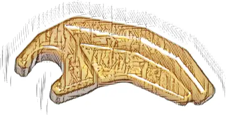 Barb / Claw / Horn / Tooth with Clip, Angled