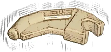 Barb / Claw / Horn / Tooth with Clip, Angled