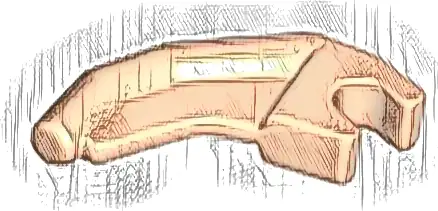 Barb / Claw / Horn / Tooth with Clip, Angled