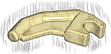 Barb / Claw / Horn / Tooth with Clip, Angled