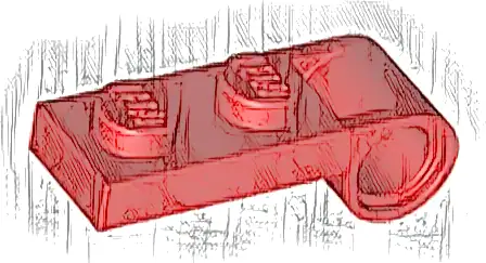 Plate, Modified 1 x 2 with Pin Hole on End