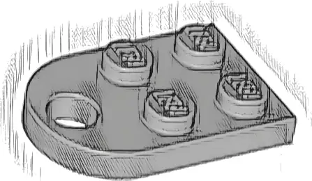 Plate, Modified 2 x 3 with Hole