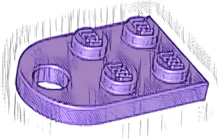 Plate, Modified 2 x 3 with Hole