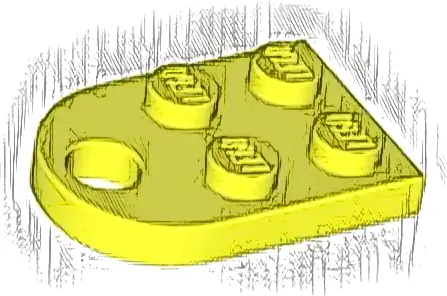Plate, Modified 2 x 3 with Hole