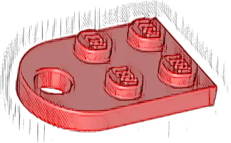 Plate, Modified 2 x 3 with Hole