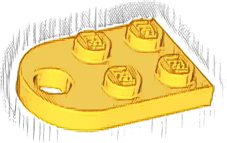 Plate, Modified 2 x 3 with Hole