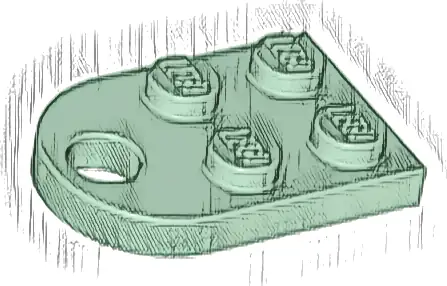 Plate, Modified 2 x 3 with Hole