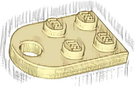 Plate, Modified 2 x 3 with Hole