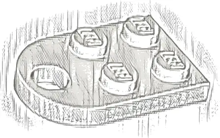 Plate, Modified 2 x 3 with Hole