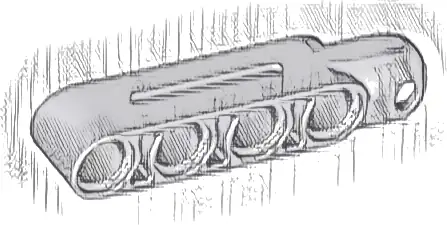 Technic, Steering Arm 5 x 1 with Tow Ball Socket Rounded, Chamfered (Type 2)