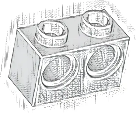Technic, Brick 1 x 2 with Holes