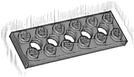 Technic, Plate 2 x 6 with 5 Holes