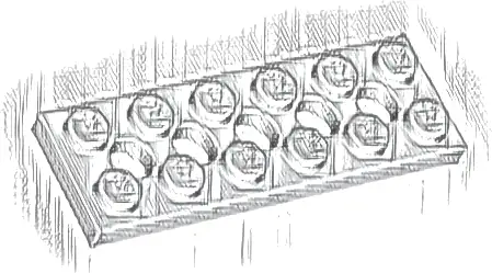 Technic, Plate 2 x 6 with 5 Holes