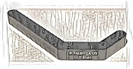 Technic, Liftarm, Modified Bent Thick 1 x 11.5 Double with '®,TM,© FCA US LLC 2020' Pattern (Sticker) - Set 42111