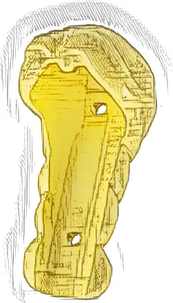 Mini Doll, Hair Long Ponytail, French Braided, Blunt End, Hole on Top, 2 Holes on Back