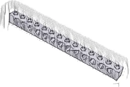 Technic, Brick 1 x 14 with Holes