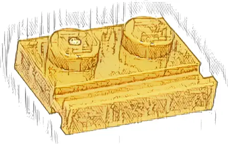 Plate, Modified 1 x 2 with Door Rail